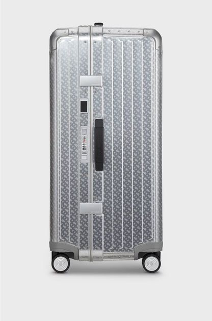 SILVER ALUMINIUM TRUNK SUITCASE 80CM