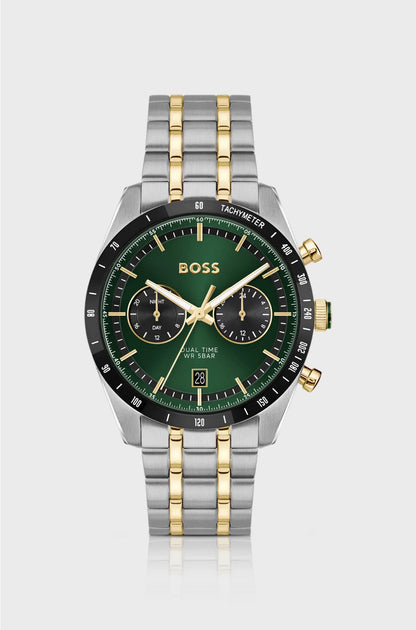 TOURMASTER GREEN-DIAL WATCH WITH TWO-TONE BRACELET