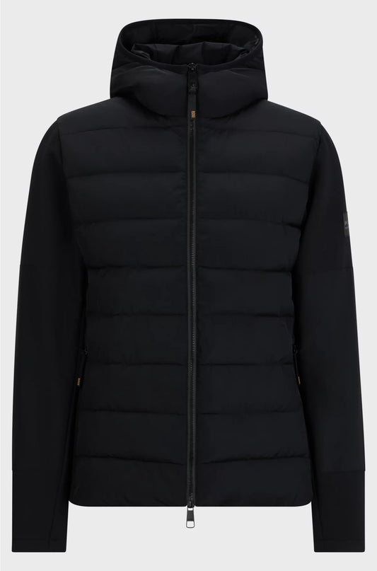 EQUESTRIAN HYBRID PUFFER JACKET WITH LOGO PATCH