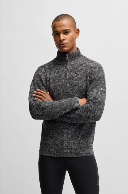 EQUESTRIAN MELANGE TROYER SWEATER
