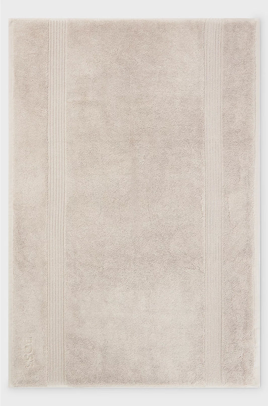 BEIGE AEGEAN-COTTON BATH MAT WITH TONAL LOGO