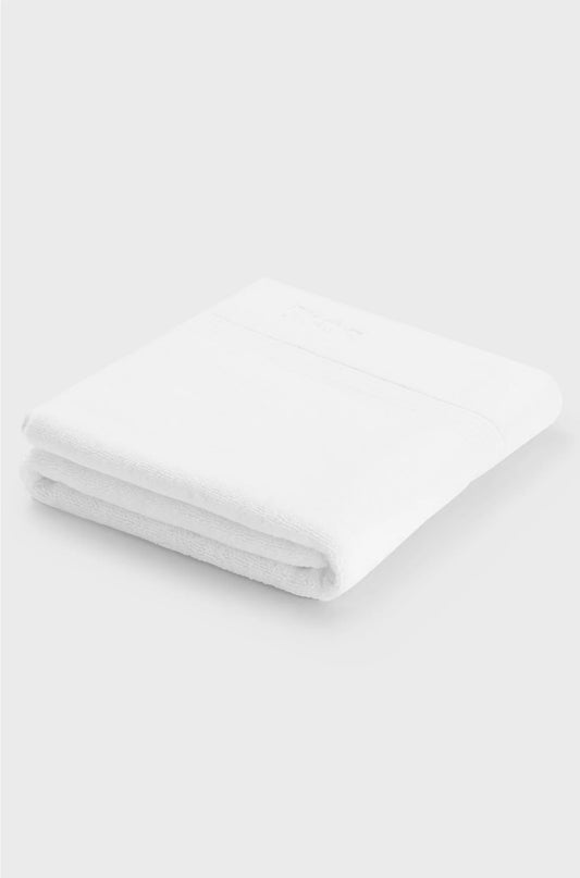 WHITE AEGEAN-COTTON BATH MAT WITH TONAL LOGO