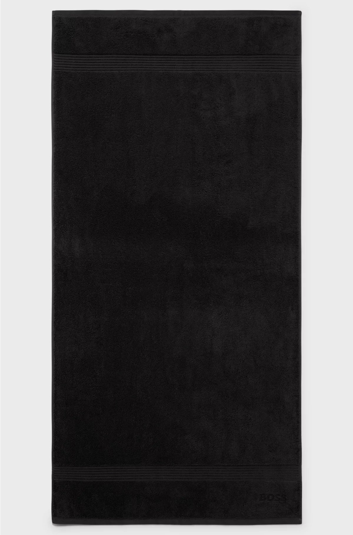 BLACK AEGEAN-COTTON BATH TOWEL WITH TONAL LOGO