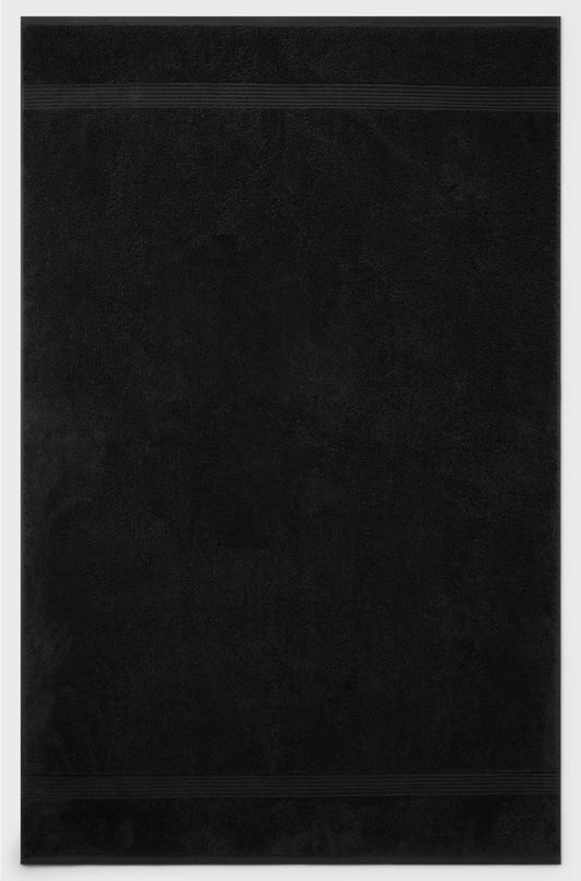 BLACK AEGEAN-COTTON BATH SHEET WITH TONAL LOGO