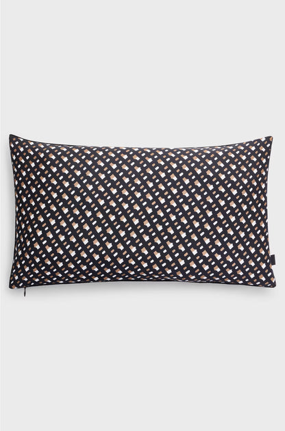 MONOGRAM-PRINT CUSHION COVER IN SILK