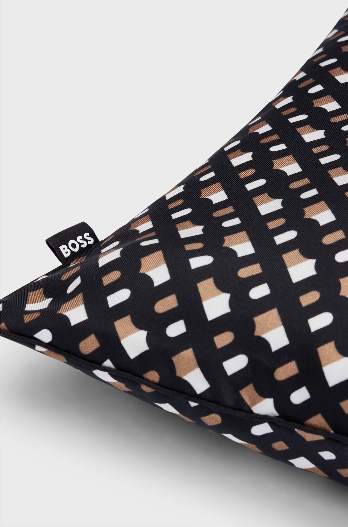 MONOGRAM-PRINT CUSHION COVER IN SILK