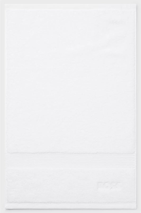 WHITE AEGEAN-COTTON GUEST TOWEL WITH TONAL LOGO