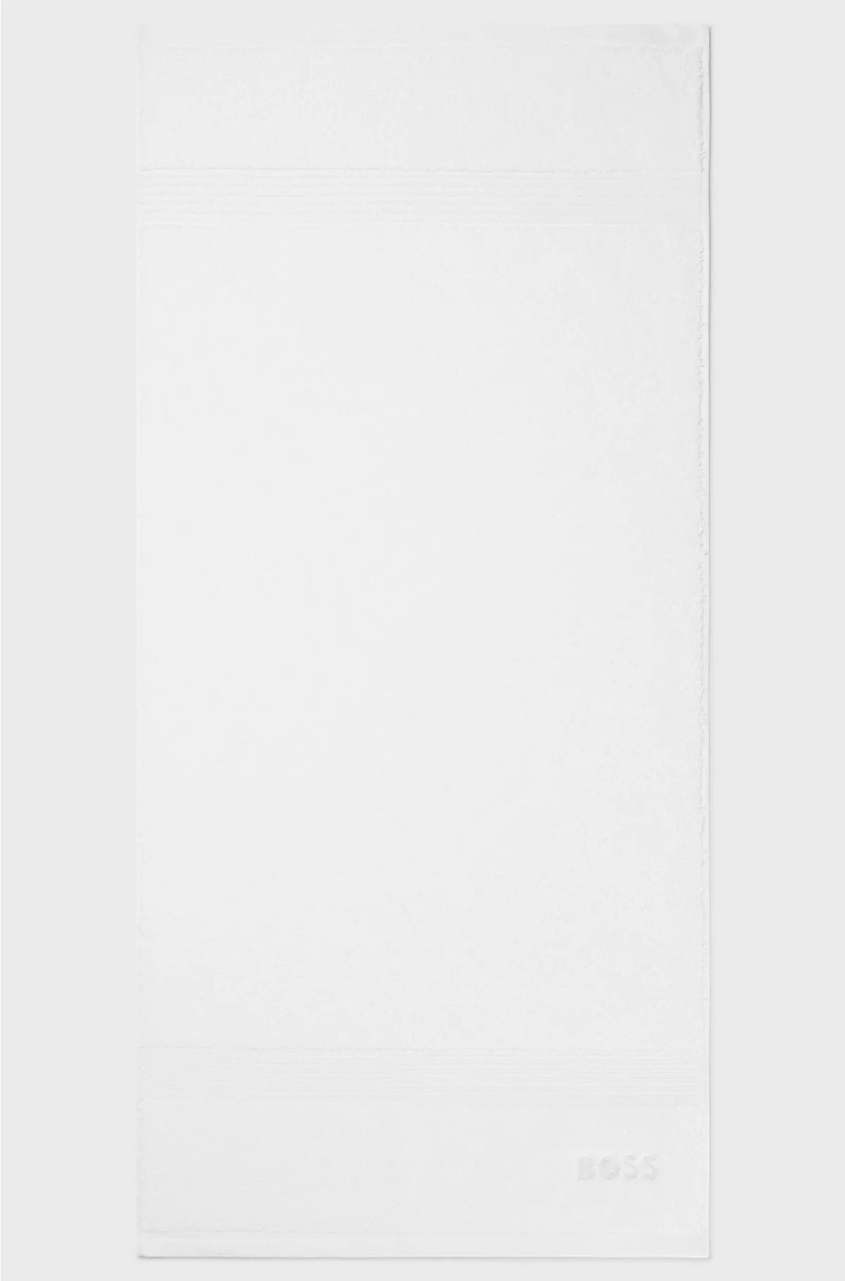 WHITE AEGEAN-COTTON HAND TOWEL WITH TONAL LOGO