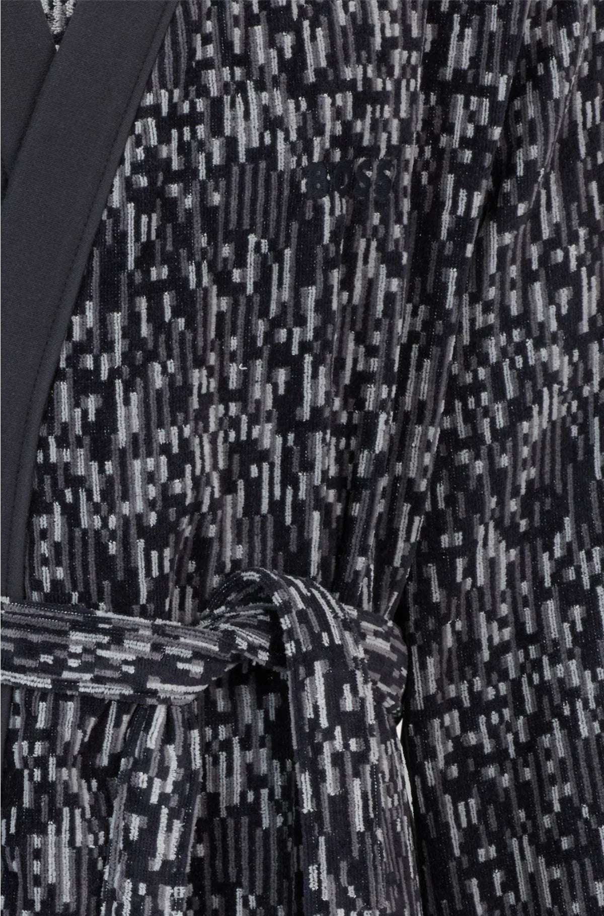 COTTON-JACQUARD DRESSING GOWN WITH EMBROIDERED LOGO