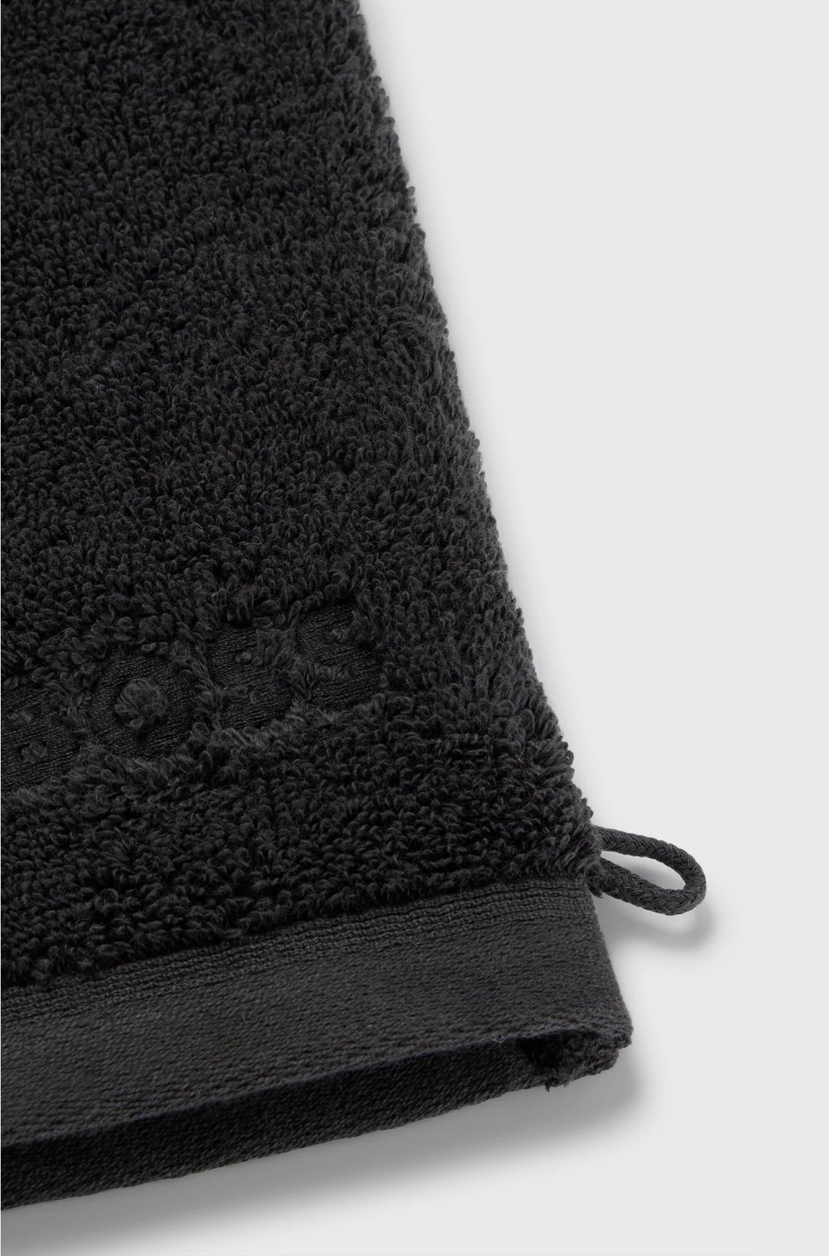BLACK AEGEAN-COTTON WASHING MITT WITH TONAL LOGO