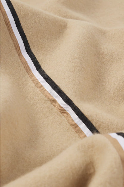 FLEECE THROW WITH SIGNATURE-STRIPE APPLIQUE