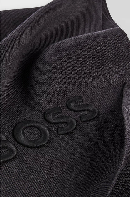 KNITTED THROW WITH EMBROIDERED LOGO